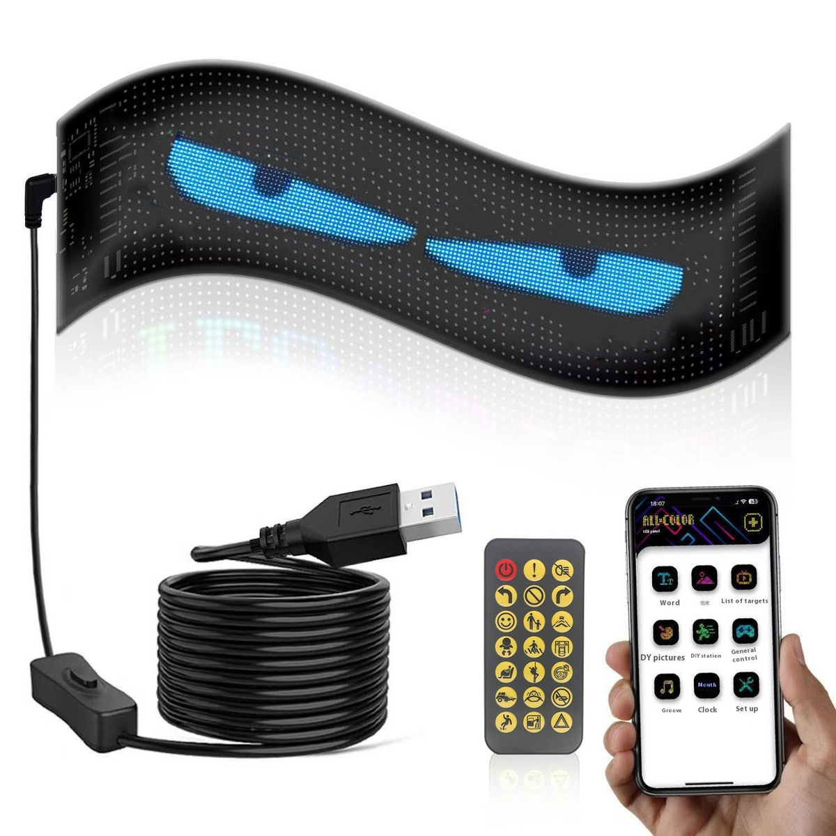 Bluetooth Car LED Display Screen