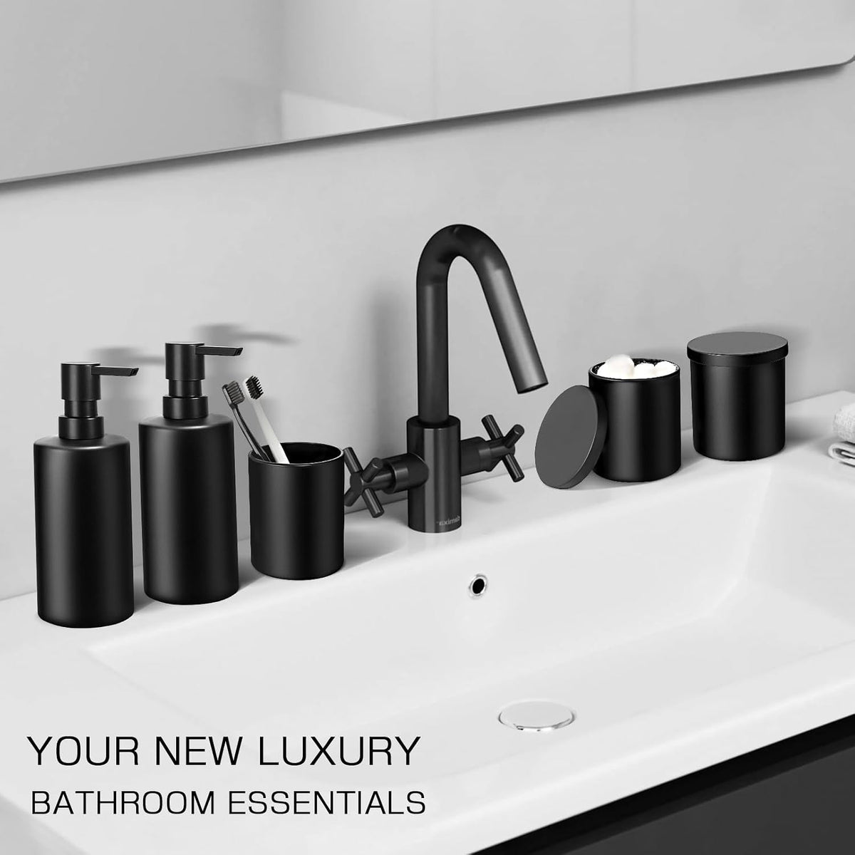 Nordic Matte Bathroom Accessories Set — 5 Piece