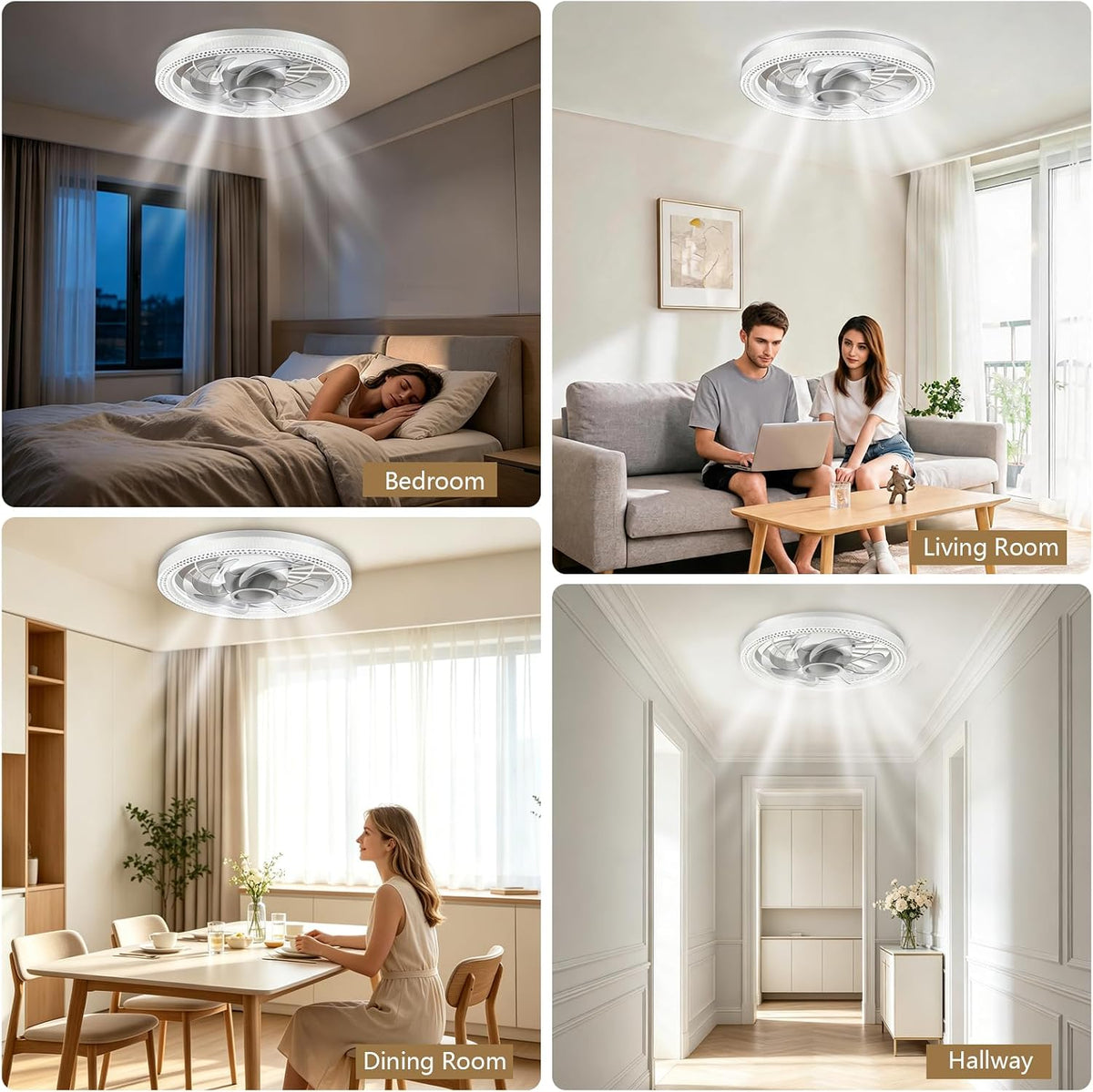 LED Ceiling Fan Light with Remote - E26 Socket