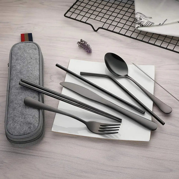 8Pcs Reusable  Cutlery Set