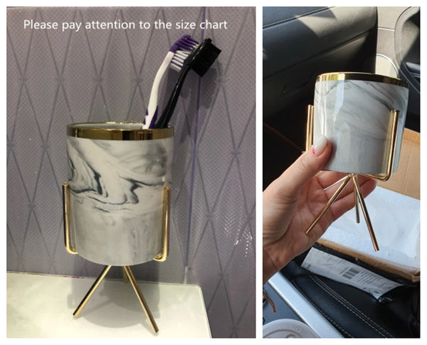 Nordic Marble Pattern Ceramic Vase