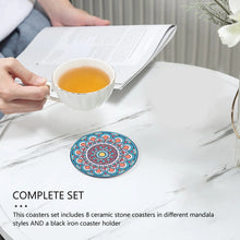 8 Absorbent Stone Coasters for Wooden Table