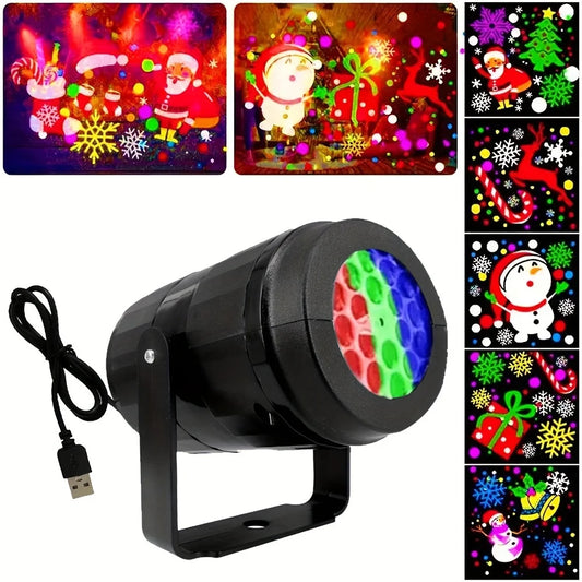 LED Snowflake Christmas Projector — 16 Patterns