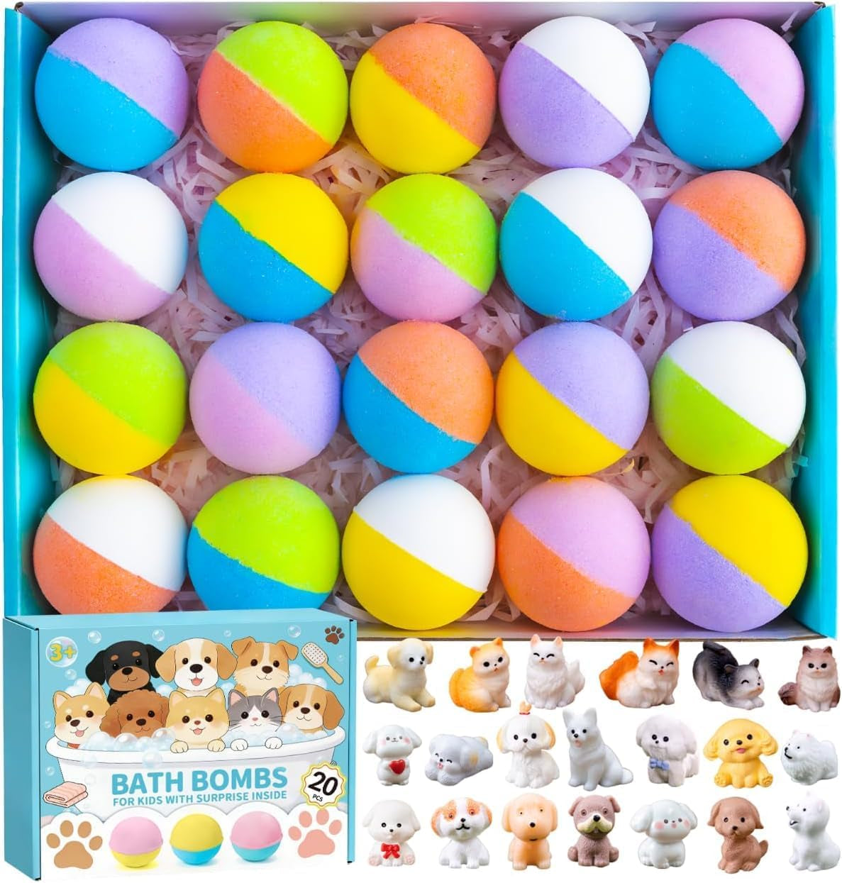 Kids Bath Bombs with Toys inside - 20 Pack