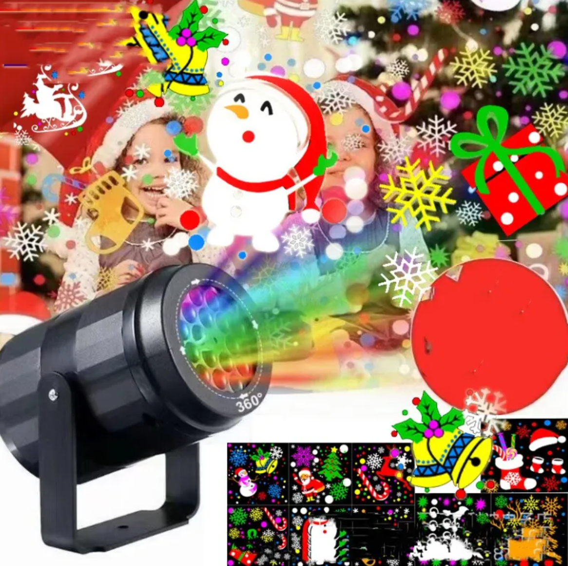 16-Pattern Holiday Projector Lamp — Christmas, Halloween & Ocean