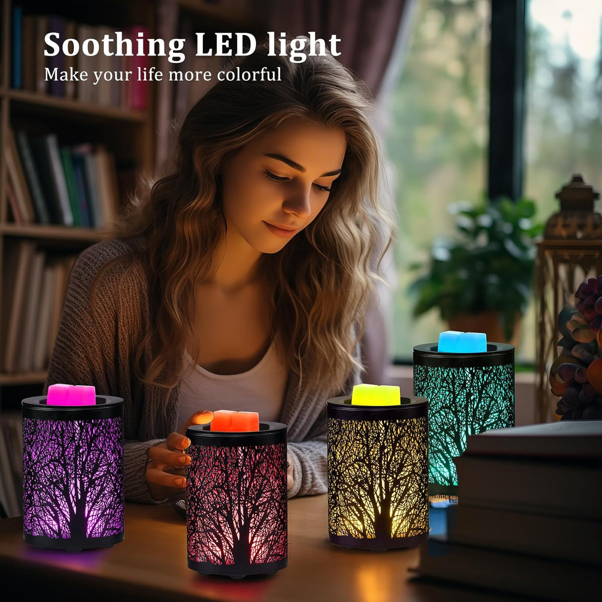 Midnight Forest Wax Warmer — Timer & Color Glow