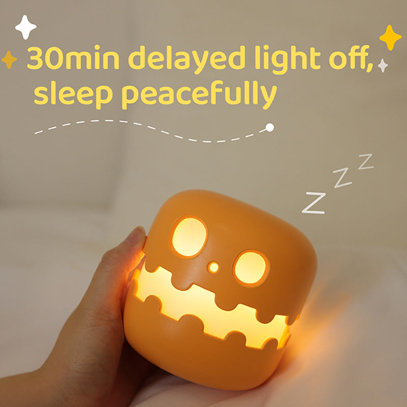Pumpkin Glow Bedside Lamp — Rechargeable Silicone Night Light