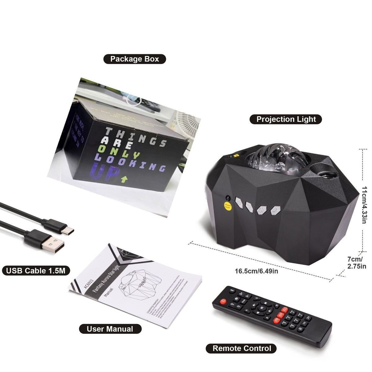 Ocean Star Projector Lamp — Bluetooth Music & Remote
