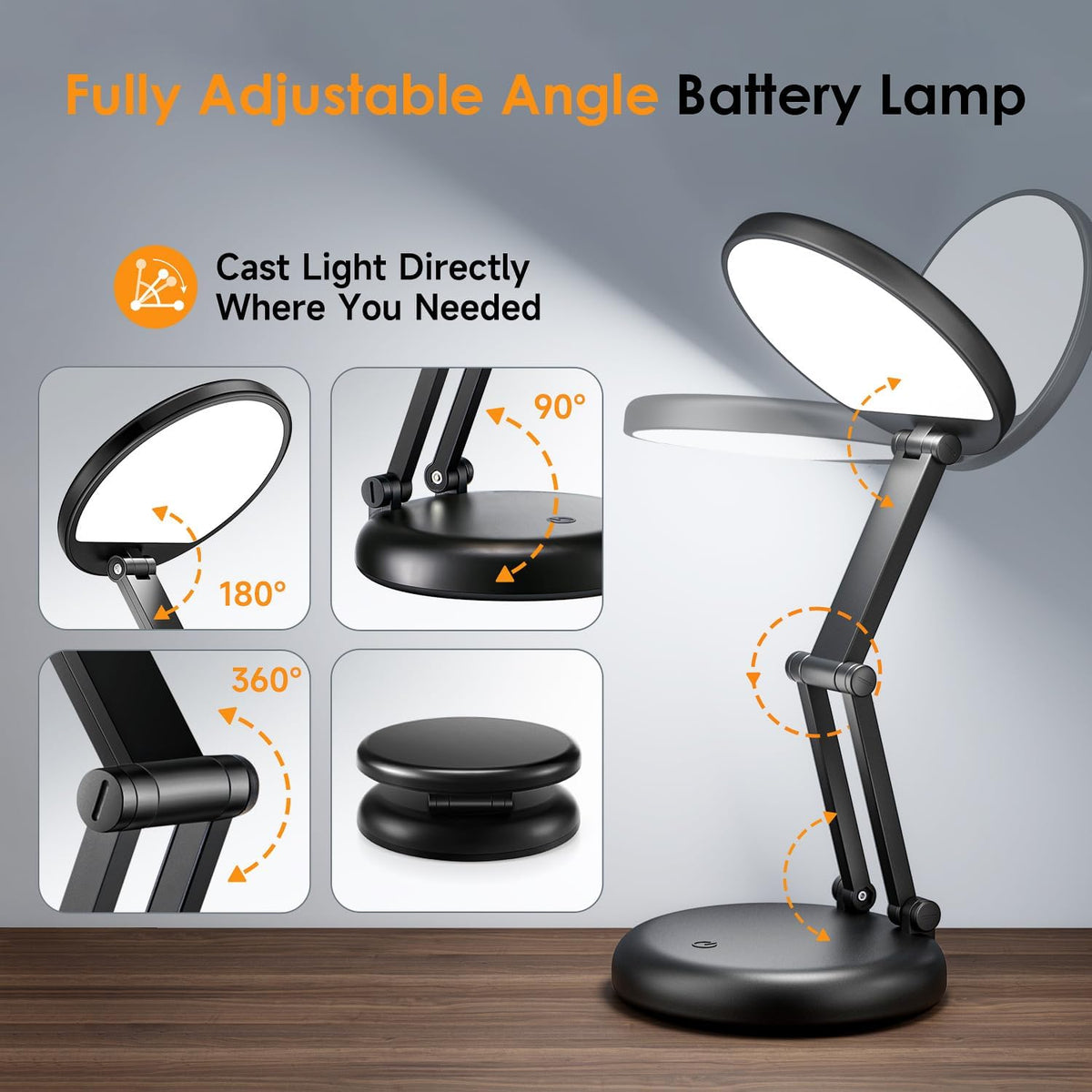 Cordless Lamp, 3600Mah Battery Operated Lamp, Rechargeable Lamp