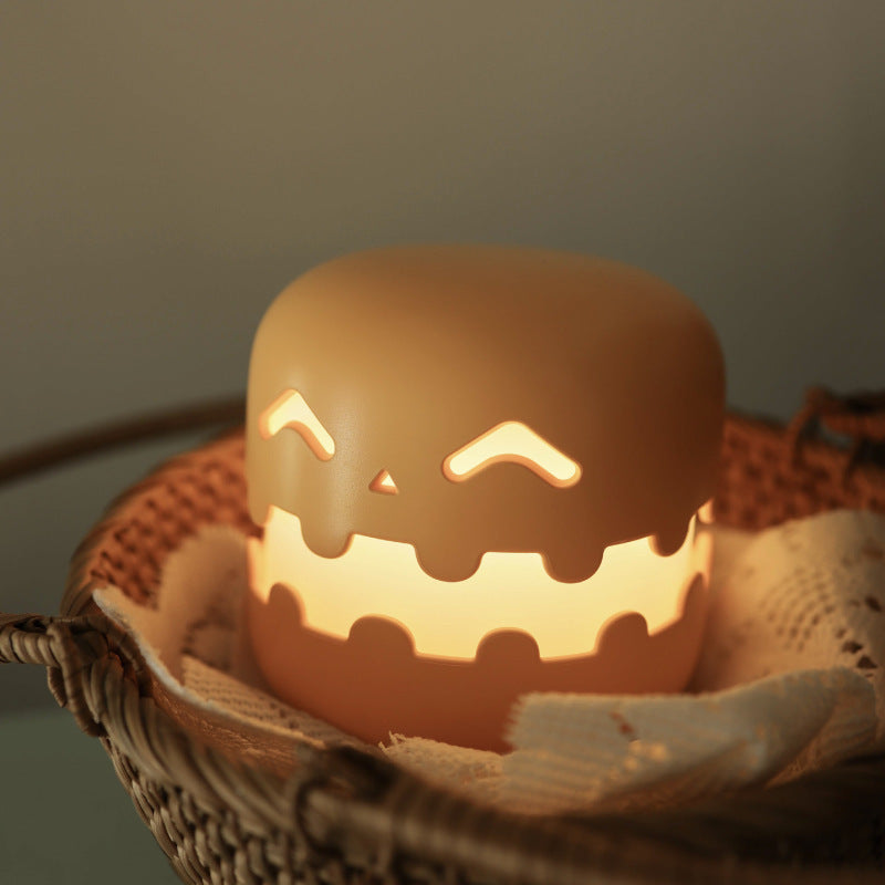 Pumpkin Glow Bedside Lamp — Rechargeable Silicone Night Light