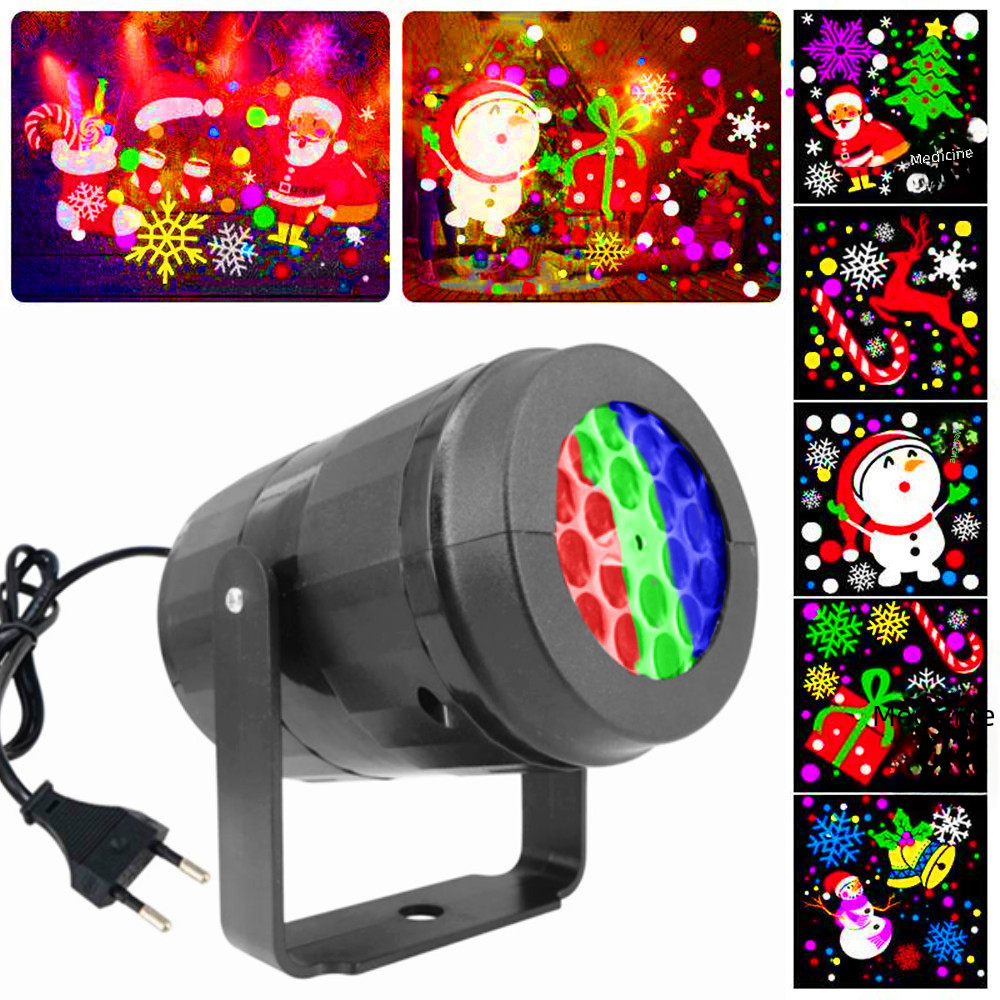 LED Snowflake Christmas Projector — 16 Patterns