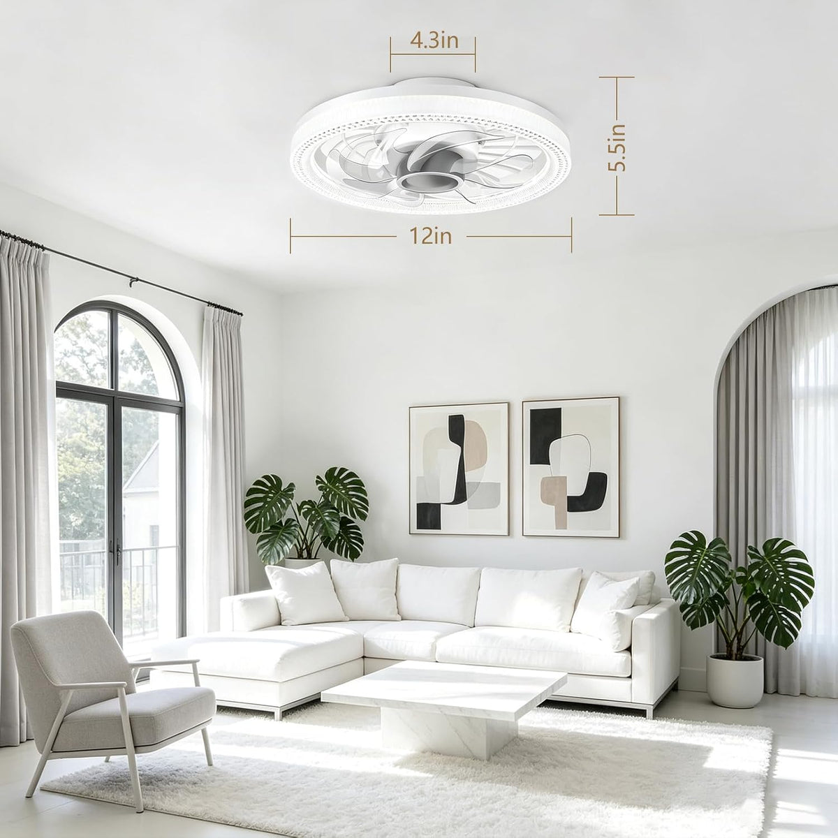 LED Ceiling Fan Light with Remote - E26 Socket