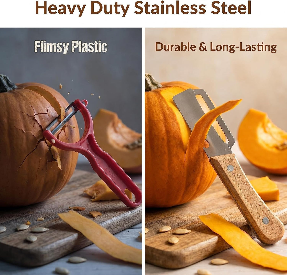 Stainless Steel Peeler with Wooden Handle & Bottle Opener