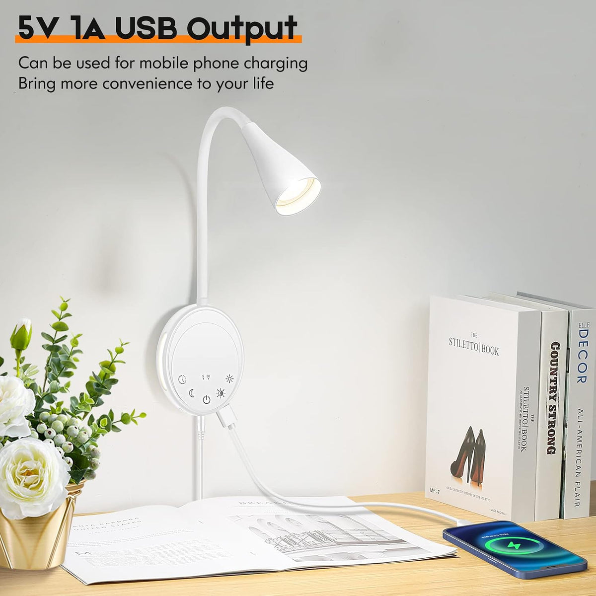 Modern Touch-Control Wall Reading Light