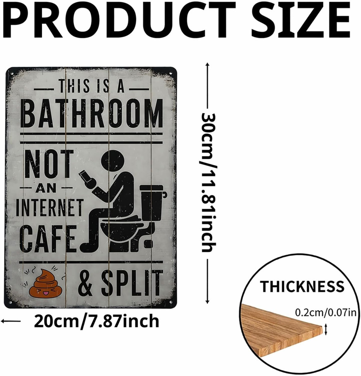 Vintage Metal Sign - This Is a Bathroom Not an Internet Cafe