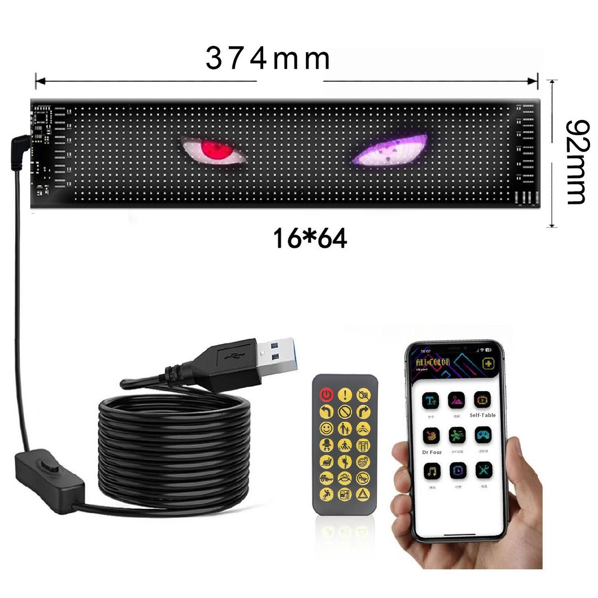 Bluetooth Car LED Display Screen
