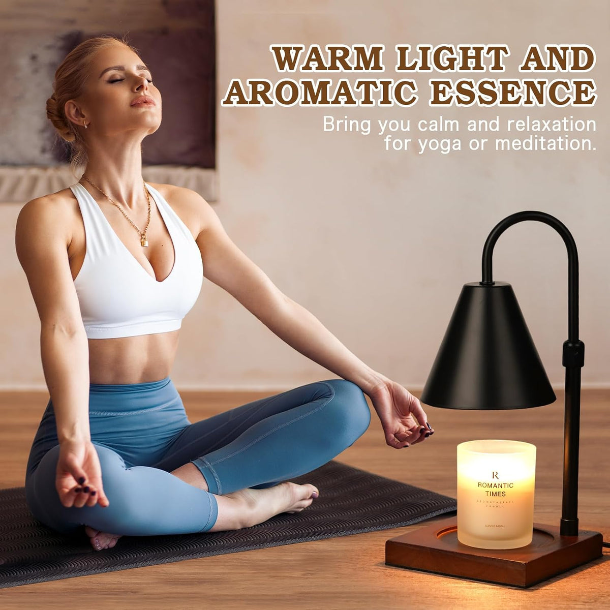 Modern Candle Warmer Lamp 2 Pack, Dimmable Candle Lamp Warmer with Timer, Christmas Birthday Gifts for Women Who Have Everything, Height Adjustable Candle Lamp, Cozy Living Room Bedroom Decor