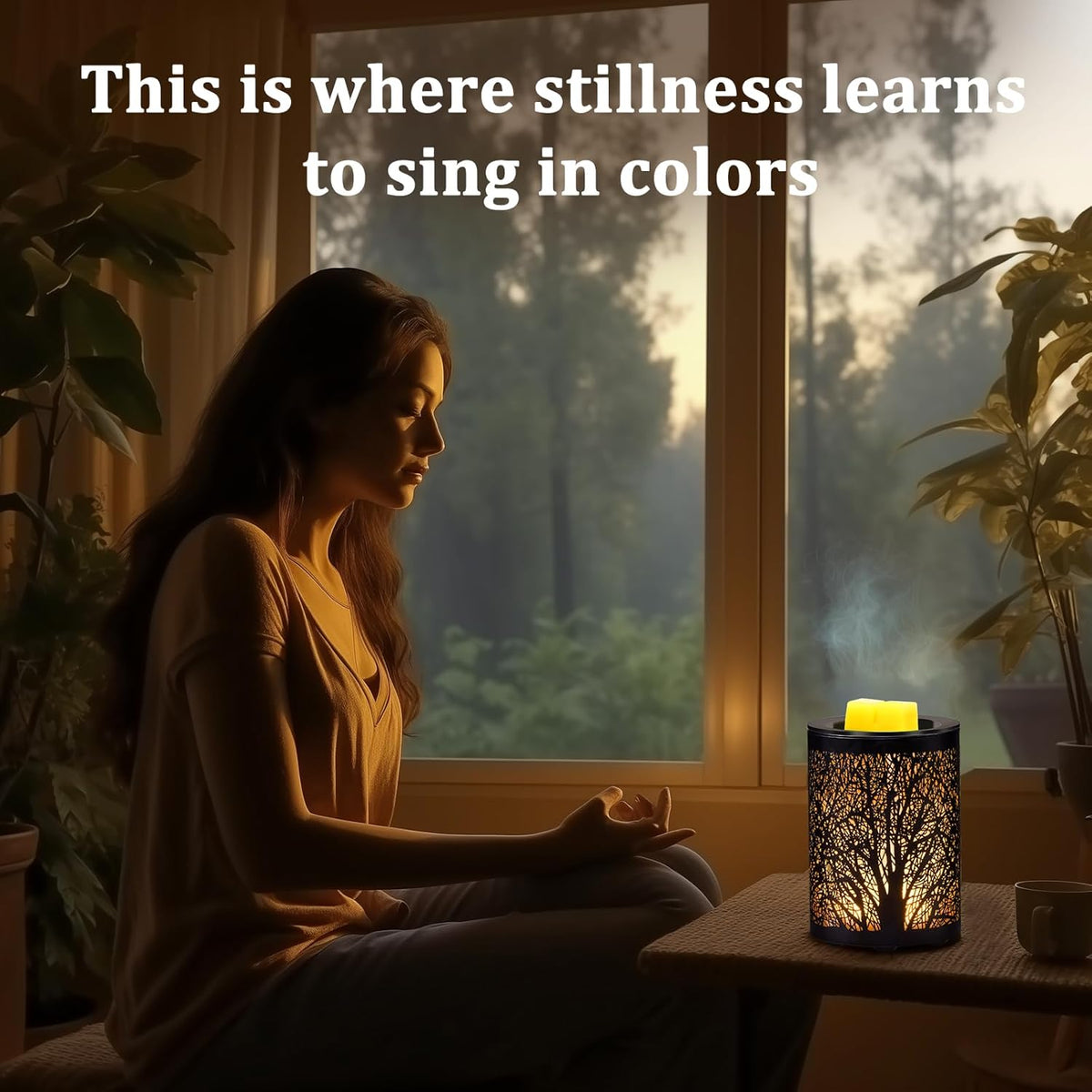 Midnight Forest Wax Warmer — Timer & Color Glow