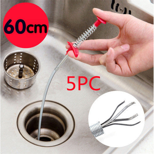Spring Pipe Dredging Tool — Drain Clog & Hair Remover