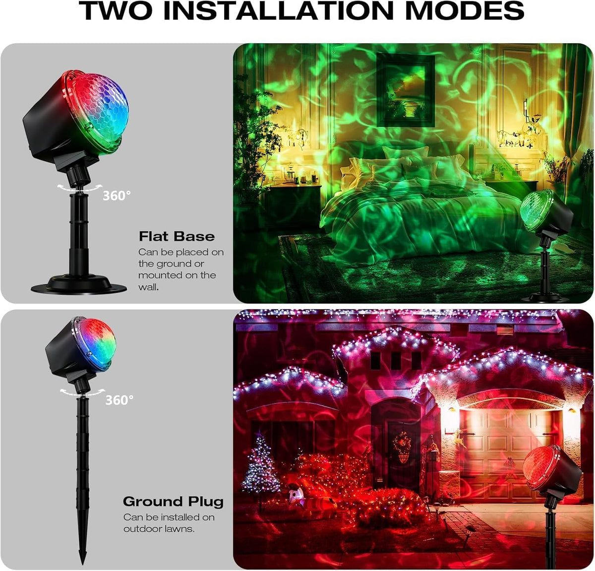 Christmas Ocean Wave Projector Light Outdoor - Remote & Timer, IP65