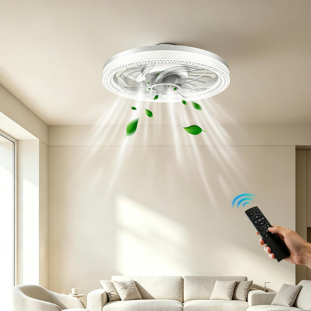 LED Ceiling Fan Light with Remote - E26 Socket