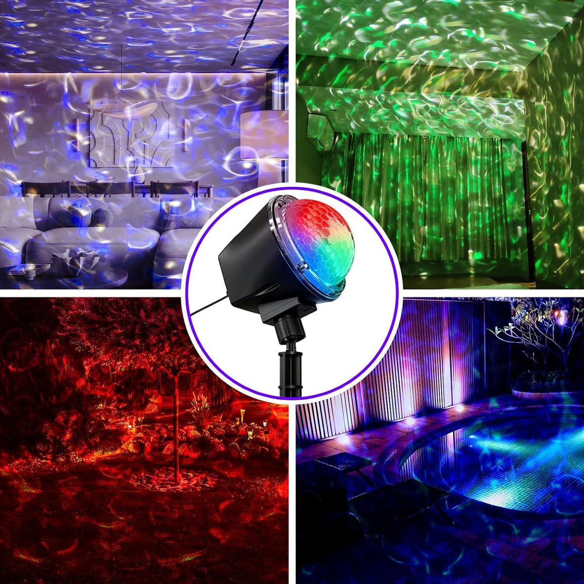Christmas Ocean Wave Projector Light Outdoor - Remote & Timer, IP65