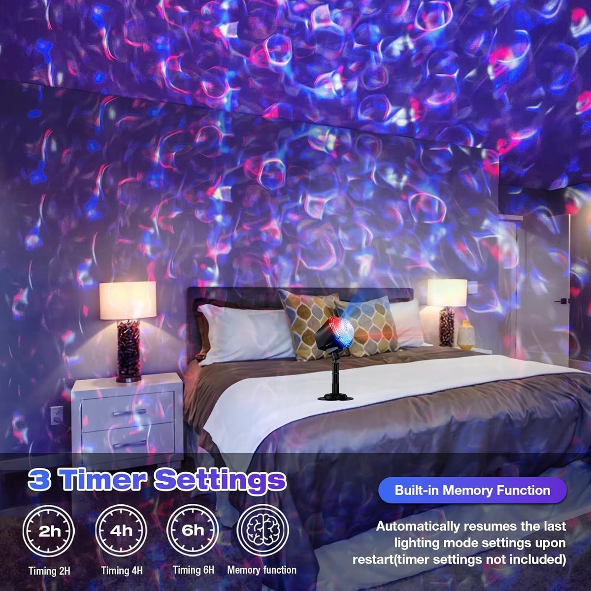Christmas Ocean Wave Projector Light Outdoor - Remote & Timer, IP65