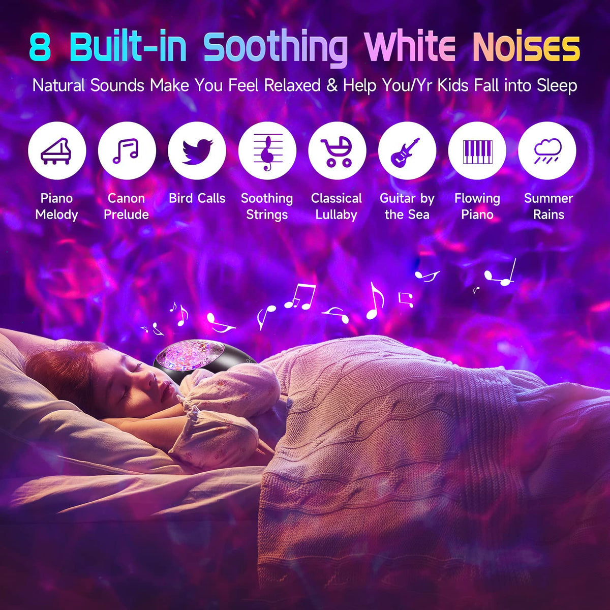 Sunset Projection Lamp RGB warm glow on wall