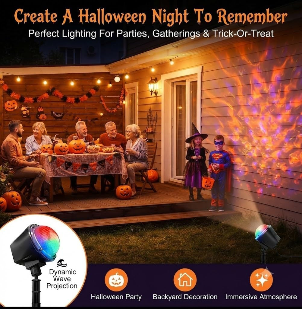 Christmas Ocean Wave Projector Light Outdoor - Remote & Timer, IP65