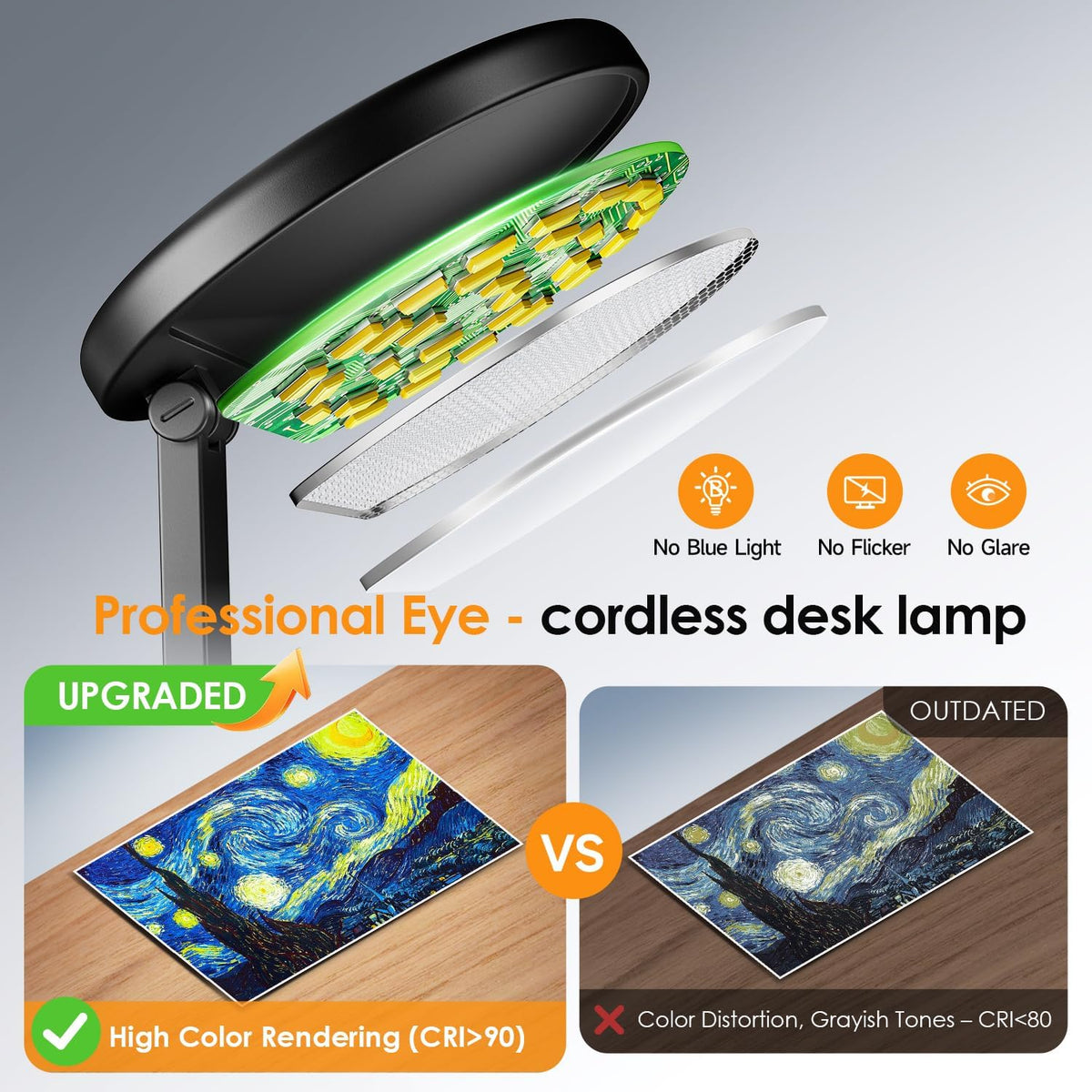 Cordless Lamp, 3600Mah Battery Operated Lamp, Rechargeable Lamp
