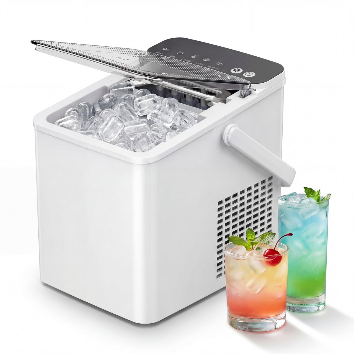 Portable Countertop Ice Maker, 26 Lbs/24H, Self-Cleaning, Bullet Ice, White