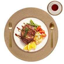 6 Round Braided Placemats Set