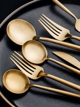 24-Piece Gold Stainless Steel Dinnerware Cutlery Set