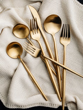24-Piece Gold Stainless Steel Dinnerware Cutlery Set