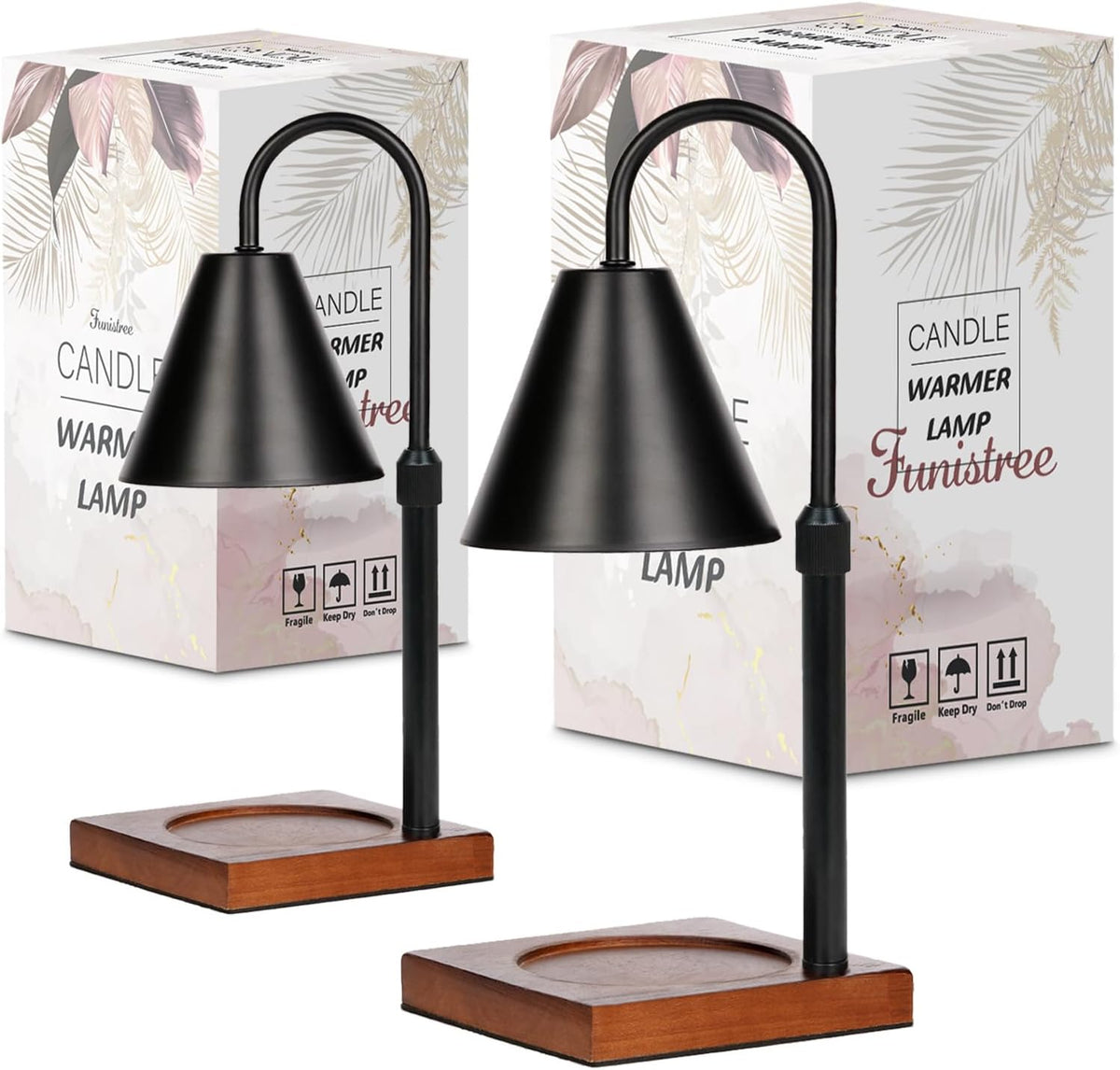 Modern Candle Warmer Lamp 2 Pack, Dimmable Candle Lamp Warmer with Timer, Christmas Birthday Gifts for Women Who Have Everything, Height Adjustable Candle Lamp, Cozy Living Room Bedroom Decor