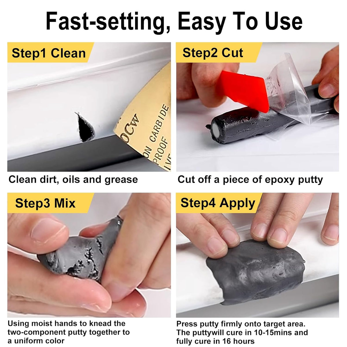 Steel-Reinforced Waterproof Epoxy Repair Putty