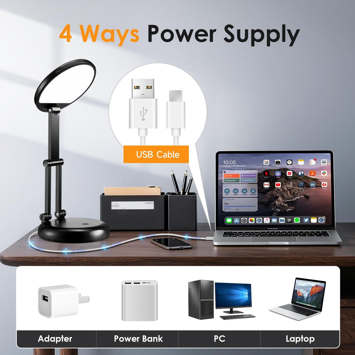 Cordless Lamp, 3600Mah Battery Operated Lamp, Rechargeable Lamp
