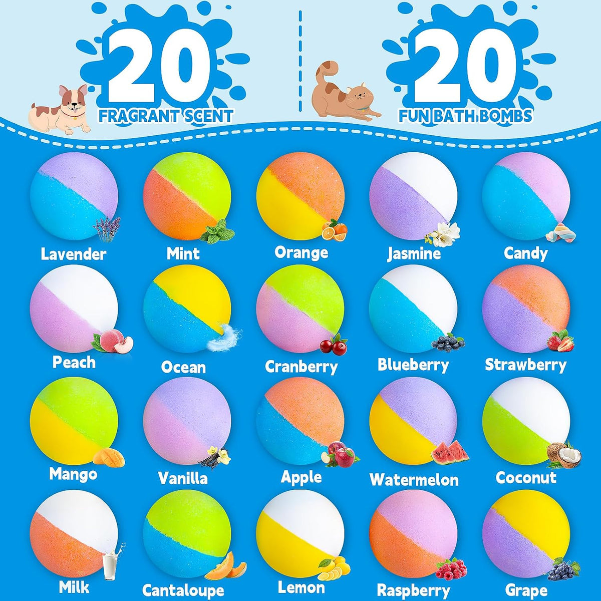 Kids Bath Bombs with Toys inside - 20 Pack
