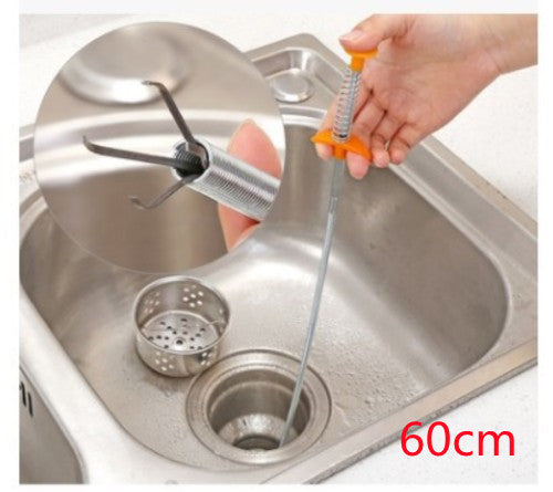 Spring Pipe Dredging Tool — Drain Clog & Hair Remover
