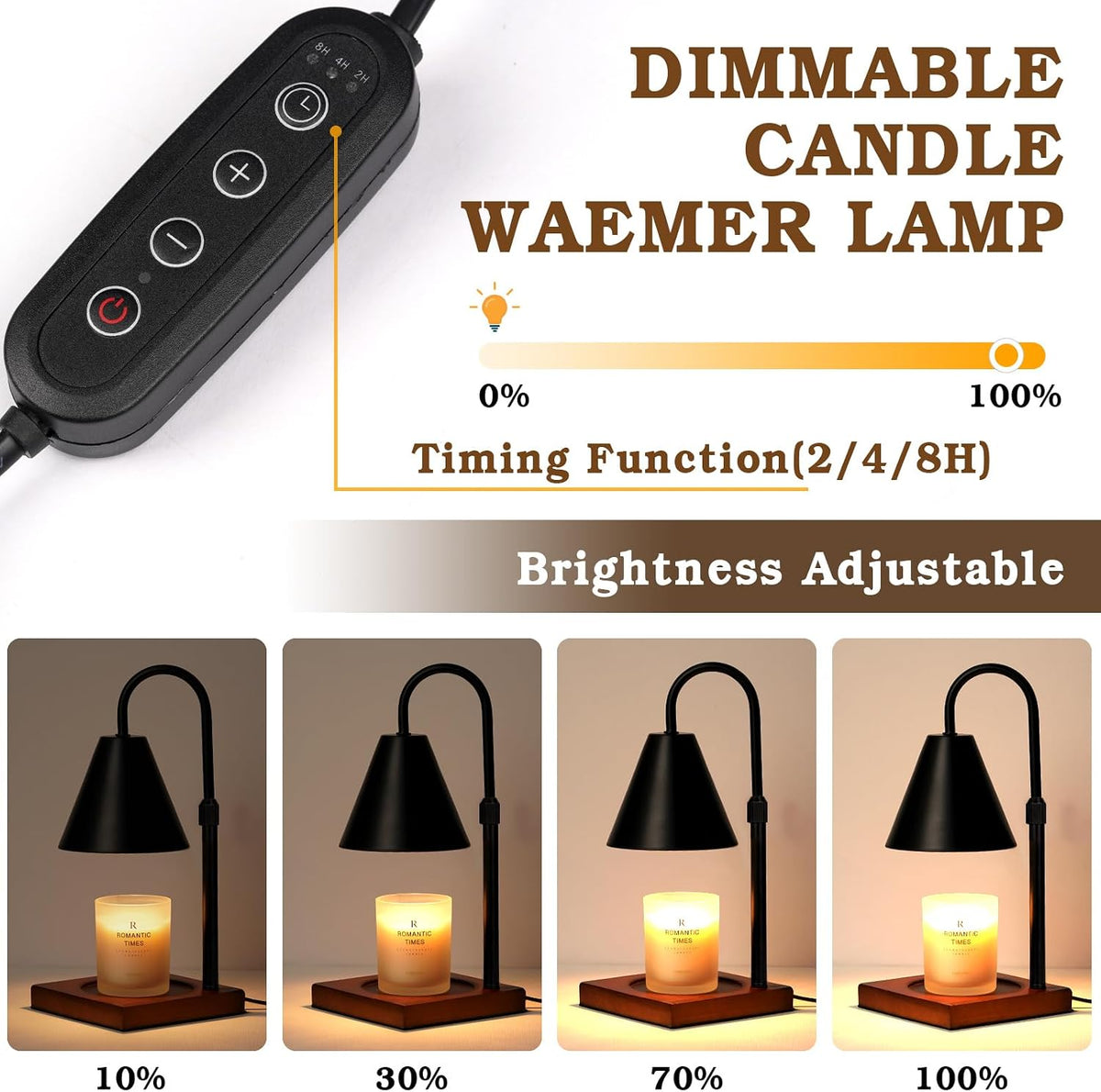 Modern Candle Warmer Lamp 2 Pack, Dimmable Candle Lamp Warmer with Timer, Christmas Birthday Gifts for Women Who Have Everything, Height Adjustable Candle Lamp, Cozy Living Room Bedroom Decor