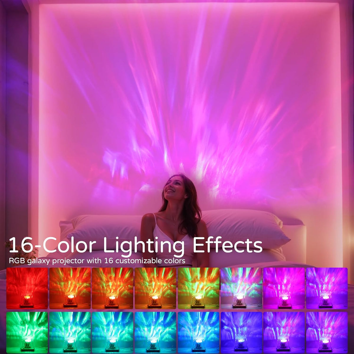 Rechargeable Ocean Wave Mood Lamp - 16 Colors