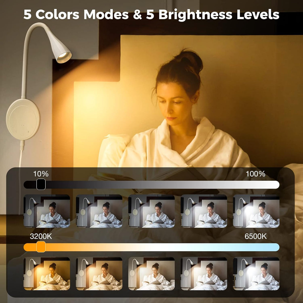 Modern Touch-Control Wall Reading Light