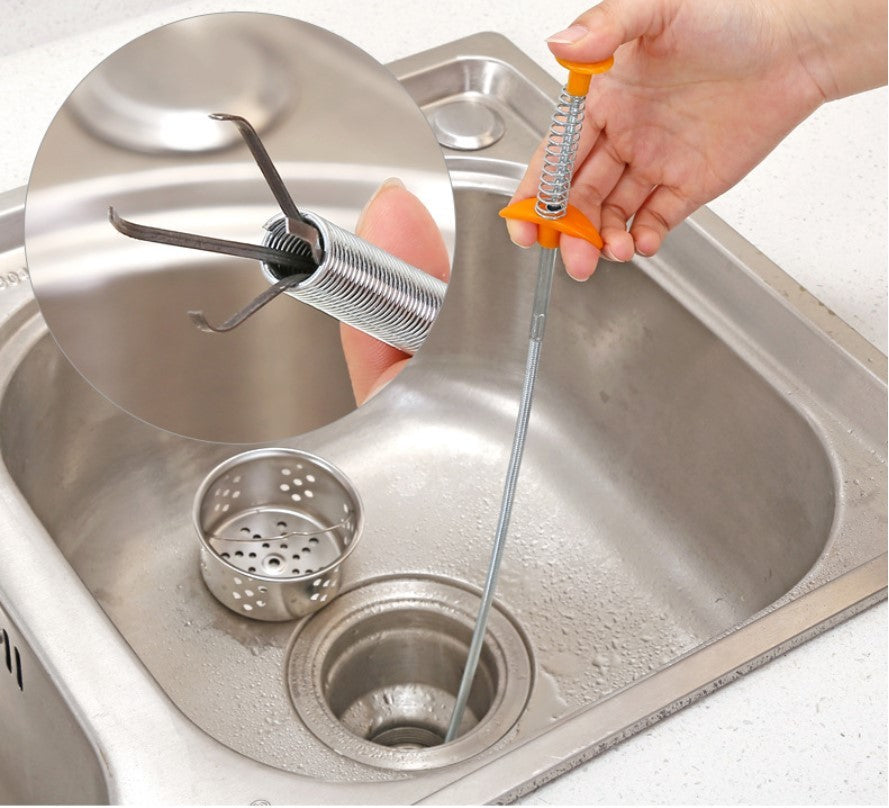 Spring Pipe Dredging Tool — Drain Clog & Hair Remover