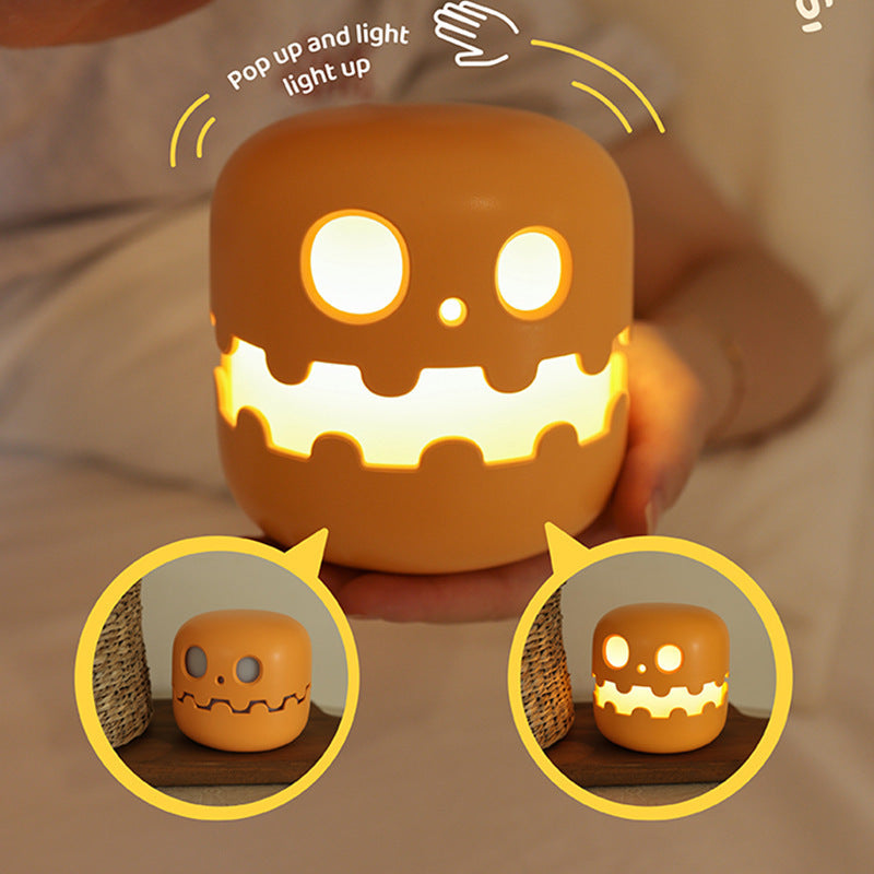 Pumpkin Glow Bedside Lamp — Rechargeable Silicone Night Light