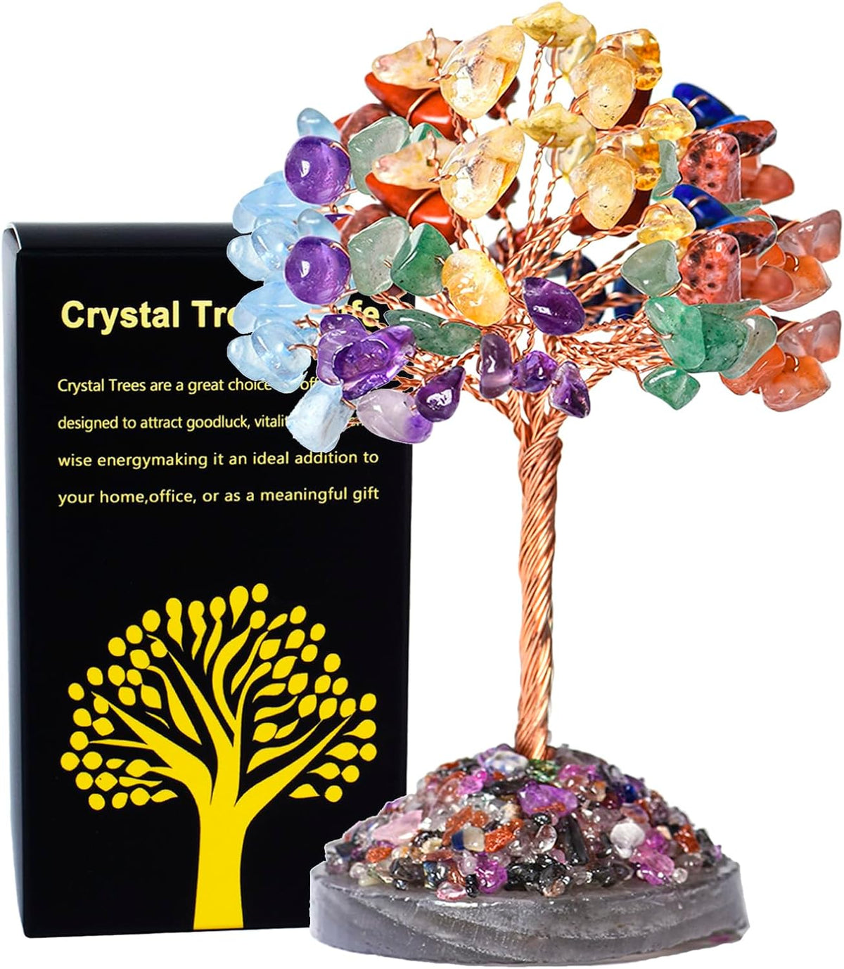 7 Chakras Crystal Tree of Life Healing Stones Money Tree Decor Gift
