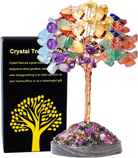 7 Chakras Crystal Tree of Life Healing Stones Money Tree Decor Gift