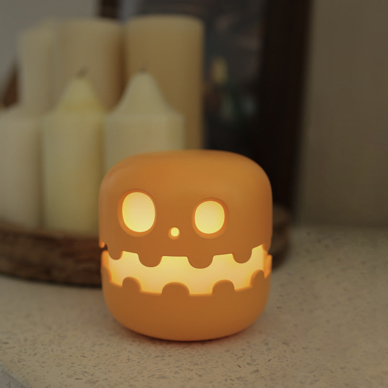Pumpkin Glow Bedside Lamp — Rechargeable Silicone Night Light