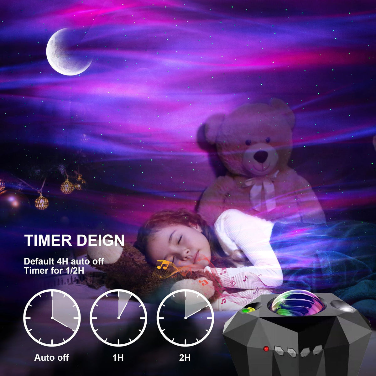 Ocean Star Projector Lamp — Bluetooth Music & Remote