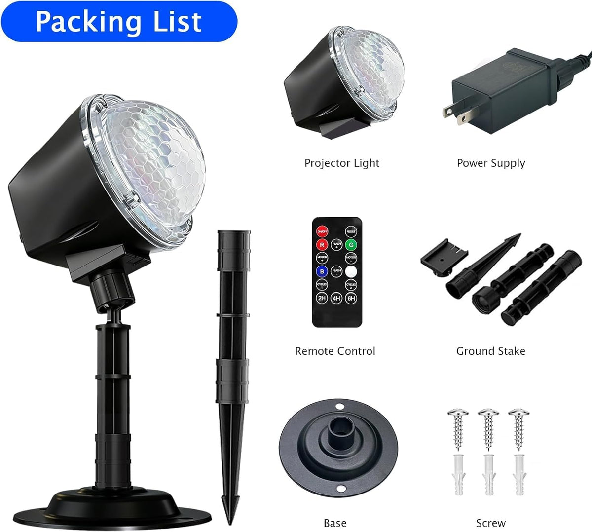 Christmas Ocean Wave Projector Light Outdoor - Remote & Timer, IP65