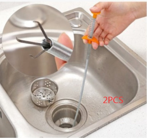 Spring Pipe Dredging Tool — Drain Clog & Hair Remover